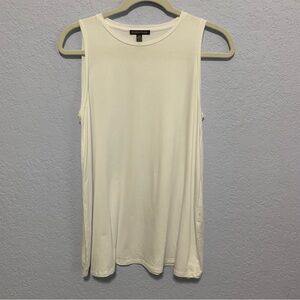Eileen Fisher White Oversize Scoop Neck Tank Top